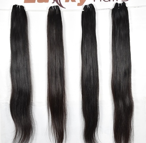 Vente en gros Extensions de cheveux Remy vierges indiens noirs naturels, lisses, bruts, non traités, pour femmes - Product Image 1