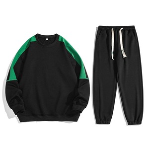 ชุดสเวตเตอร์แบบสวมหัวของผู้หญิงเสื้อสเวตเตอร์แบบสวมหัวคอกลมผ้าฝ้าย2ชิ้นสำหรับใส่วิ่งตามสั่ง - Product Image 1