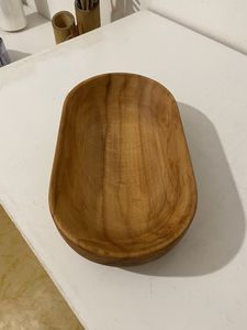 Bol à pâte en bois d'acacia naturel poli, écologique, fait main, en bois massif, style ferme américaine, vente en gros pour la maison - Product Image 2