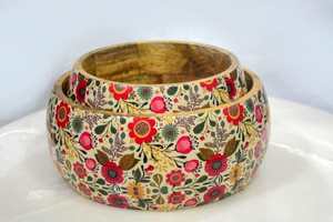 Bol rond en bois pour décoration d'intérieur écologique - Product Image 2