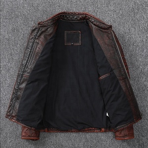 Men <b>Distressed</b> Genuine Leather Jacket <b>Top</b> Grain Leather Motorcycle jacket for men - Product Image 2