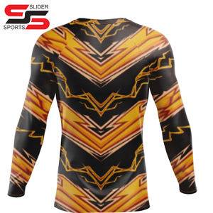 เสื้อรัดรูปแขนยาวของผู้ชายเสื้อยืดป้องกันผื่นคันพิมพ์ลายโพลีเอสเตอร์แบบระเหิด - Product Image 2