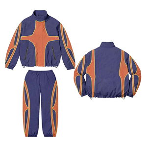 Veste et pantalon de survêtement coupe-vent de course et de jogging personnalisés Survêtements coupe-vent avec fermeture à glissière pour hommes - Product Image 3