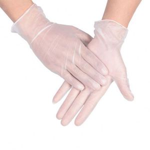 100 guanti pz/scatola esame cibo ristorante monouso in vinile trasparente guanti senza polvere per denti multiuso - Product Image 2