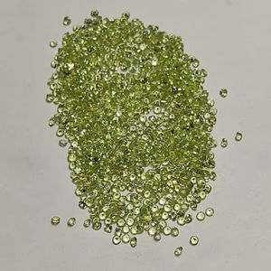 Piedras preciosas de peridoto de corte brillante redondo natural de 2mm Piedras sueltas facetadas verdes - Product Image 2