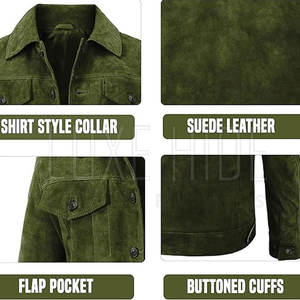 Nueva moda de los hombres chaqueta de cuero de gamuza a prueba de viento chaqueta de cuero de gamuza Venta caliente hombres ropa chaqueta de cuero de gamuza - Product Image 5