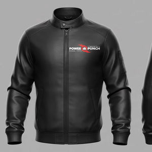 Men's <b>Leather</b> Jacket Winter New Fashion Stand Collar Front Logo Waterproof Breathable High Quality Customizable Plain Dyed - Product Image 1