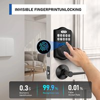 Serrure de porte intelligente à empreinte digitale, entrée sans clé, clavier électronique, pêne dormant, serrures intelligentes pour porte d'entrée, verrouillage automatique avec code