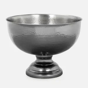 Vente en gros OEM Bol à punch moderne gris mat en métal martelé | Idéal pour les mariages, les fêtes et les boissons - Product Image 4