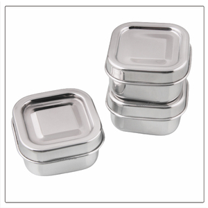 Thiết Kế Cổ Điển Nhỏ Bằng Thép Không Gỉ Vuông Dip <span class=keywords><strong>Container</strong></span> Tươi INS Phong Cách Thực Phẩm Cấp Kim Loại Trường Trẻ em' Nước Sốt Lưu Trữ Hộp Thùng - Product Image 1