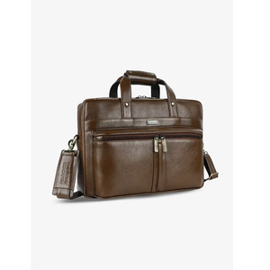 Sac pour ordinateur portable en cuir véritable, indispensable au bureau, fabriqué à partir de cuir 100% pur, avec des compartiments spacieux et des fermetures éclair robustes - Product Image 6