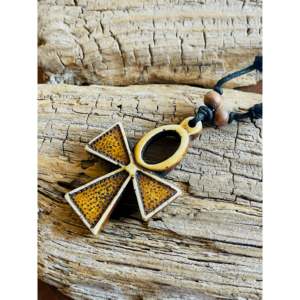 Handmade Classic <b>Wooden</b> <b>Cross</b> <b>Necklace</b> Gold Plated with Diamond and Pearl for Christian Orthodox Engagement Gift - Product Image 4