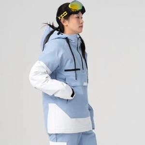 Vente en gros de deux pièces avec fermeture éclair Tenue de ski et vêtements de neige blanche et imperméable pour la saison d'hiver pour hommes et femmes - Product Image 3