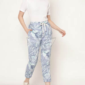 Pantalon en toile décontracté pour femme, taille mi-haute, avec cordon de serrage, logo de marque personnalisé imprimé, respirant, plissé, haute qualité, hiver - Product Image 6