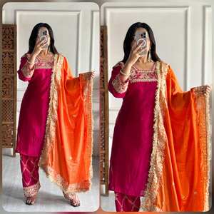 Nueva serie que lanza Kurti moderno con bordado Farsi Modelado real Propio Salwar Kameez para fiestas - Product Image 1