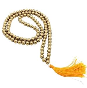 Perles certifiées pyrite dorée Jaap Mala 108 + 1-8mm pour la prospérité richesse volonté et abondance financière - Product Image 4