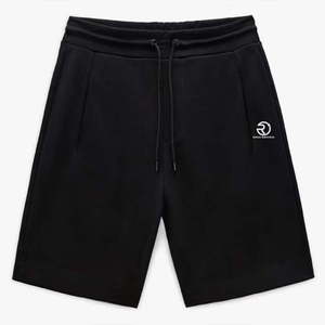 Pantalones cortos de hombre de algodón con cintura elástica y forro polar para hombre con logotipo personalizado OEM, pantalones cortos lisos con patrón de estilo informal y bolsillos de tallas grandes para hombre - Product Image 1