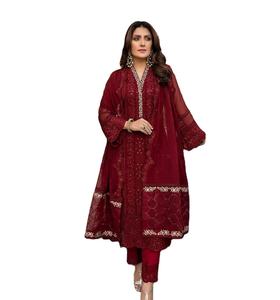 2022 diseñador paquistaní colección de lujo traje Salwar Kameez de gasa de alta calidad para bodas y ocasiones especiales de verano - Product Image 1