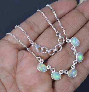 Indian Traditional Solid 925 Sterling Silver Genuine Ethiopian <b>Opal</b> Oval Shape Gemstone Women's Handmade Classic Engagement - Product Image 1