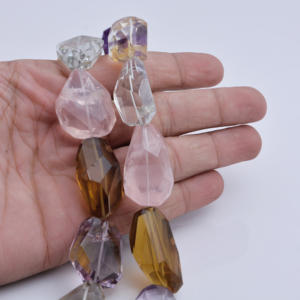 Pierres précieuses mélangées facettées, 2 brins de pierres précieuses naturelles pour la fabrication de bijoux fins - Product Image 3