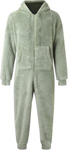 Combinaison en polaire Sherpa à capuche douce et chaude pour homme avec tailles et poches personnalisées pour un confort et une détente ultimes - Product Image 6