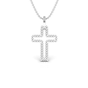 Best Seller IGI Certified VVS Lab Grown Diamond 14k Solid Gold <b>Cross</b> Pendant <b>Necklace</b> Fine Jewelry <b>For</b> <b>Women</b> At Low Price - Product Image 3