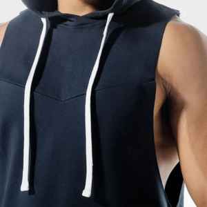 Gilet à capuche polaire oversize pour homme, design uni, impression sérigraphique en relief, poche respirante, 400g - Product Image 6