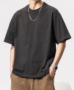 Boîte surdimensionnée imprimée sur mesure T-shirt court en coton de sérigraphie DTG DTF pour hommes style urbain col rond en éponge tricotée légère - Product Image 6