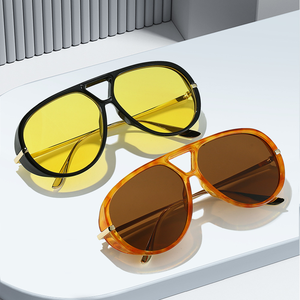 Logo personalizzato 2025 <span class=keywords><strong>Vintage</strong></span> gambe in lega grande montatura donne <span class=keywords><strong>occhiali</strong></span> da sole UV400 sfumature <span class=keywords><strong>occhiali</strong></span> da sole pilota Punk oversize - Product Image 4