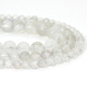 ลูกปัดกลมสีรุ้งทรงกลมเรียบสำหรับทำเครื่องประดับพลอยมูนสโตนธรรมชาติขนาด4-10มม. ลูกปัดหลวมจากขายส่ง - Product Image 1