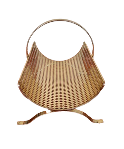 Porte-bûches en fer au design magnifique en matériau tressé, forme personnalisée pour des solutions élégantes de rangement du bois de chauffage - Product Image 1