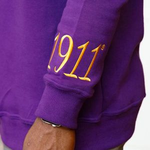 HBCU Que Chenille Sweatshirt Embroidered Educated Greek Apparel Classic Crewneck Style Heavyweight Fleece Pullover <b>Top</b> - Product Image 3