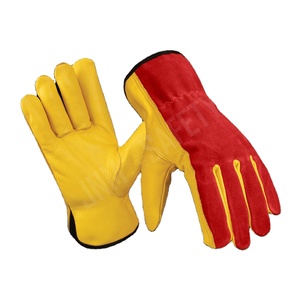 Whole Sale Goat Grain & Cowhide Split Leather Safety <b>Gloves</b> Heat Resistant Anti-Vibration for Driving Working Welding Gardening - Product Image 2