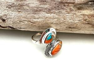 Anillo de piedras preciosas turquesa de Plata de Ley 925 clásico hecho a mano, chapado en oro, estilo bohemio y moderno, regalo de fiesta para mujer - Product Image 2