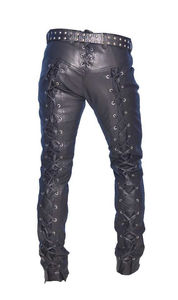 Pantalon en cuir Offre Spéciale avec logo personnalisé et impression OEM Pantalon en cuir de vachette respirant de bonne qualité - Product Image 2