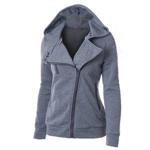 Sudadera con capucha de lana de gran tamaño para mujer, jerséis con cremallera y bolsillo cálido, Chaqueta corta transpirable y de talla grande - Product Image 3