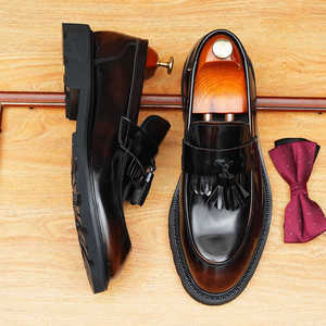 Chaussures Oxford pour hommes de haute qualité, en cuir véritable, à bout pointu, idéales pour les tenues de cérémonie - Product Image 1