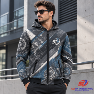 OEM Custom <b>Techwear</b> Hoodie Steel Mechanical Graphic Full Zipper Streetwear <b>Jacket</b> Wholesale Private Label - Product Image 4