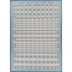 พรมขนสัตว์ลายตารางสีเทาและสีดำแบบทอเรียบ ลายเรขาคณิตและนามธรรม พรมคิลิมสำหรับบ้าน ขนาด 9x12 ฟุต รูปทรงสี่เหลี่ยมผืนผ้า พรมปอกระเจา รุ่น ADWL-13201 - Product Image 1