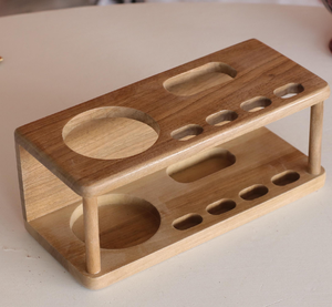 Portacepillos de Dientes de Madera Ecológico y Sostenible con 6 Orificios, Estante de Almacenamiento Multifuncional para Cocina - Product Image 1