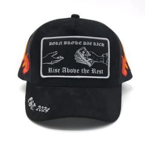 Gorras de Malla con 5 Paneles y Estampado, Gorra Trucker Personalizada con Llamas de Gamuza - Product Image 5