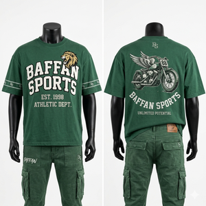 Conjunto de camiseta de jersey de algodón premium de 180 GSM y pantalones cargo color verde con lavado vintage y logo serigrafiado, 2 piezas, para hombre - Product Image 3