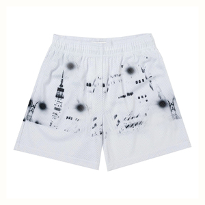 กางเกงขาสั้นผ้าตาข่ายสีทึบสำหรับผู้ชายกางเกงขาสั้นย้อมสีล้วนเป็นมิตรกับสิ่งแวดล้อมแบบกำหนดเอง2025 - Product Image 4