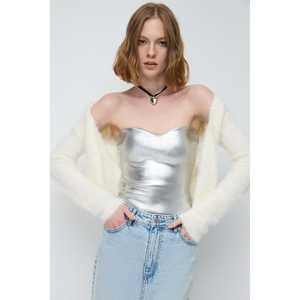 <b>Metallic</b> Bustier <b>Top</b> - Product Image 1