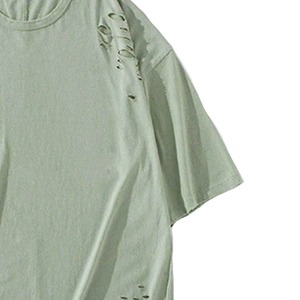 T-shirt pour homme en coton 100% respirant, délavé, déchiré, style vintage, streetwear, personnalisé et écologique de luxe - Product Image 5
