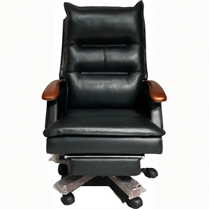 Sedia da scrivania reclinabile in pelle con poggiapiedi sedia da ufficio comoda - Product Image 3