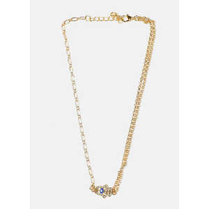 Collana Choker Placcata Oro con Occhio Turco e Mano di Fatima, Motivo Geometrico con Diamanti e Perle, in Lega di Rame e Ottone, Ideale per Regali e Fidanzamenti - Product Image 1