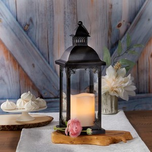 Linterna de Metal adornado negro antiguo, pieza central, decoración de boda, decoración de mesa, mesa colgante decorativa de estilo Vintage - Product Image 3