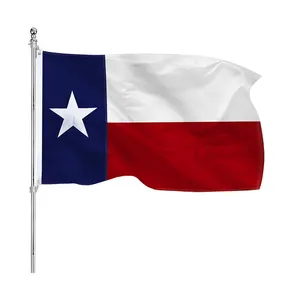 10x15 FT 야외 자수 TX 미국 텍사스 주 헤비 듀티 210D 나일론 깃발 텍사스 깃발 2 개의 금속 그로밋이있는 텍사스 국기