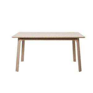 MESA DE COMEDOR DE MADERA MACIZA RECTANGULAR CON BORDE CURVO PATAS DE MARCO DE MADERA Diseño que ahorra espacio para MUEBLES PARA EL HOGAR CPAPACITY grandes - Product Image 1